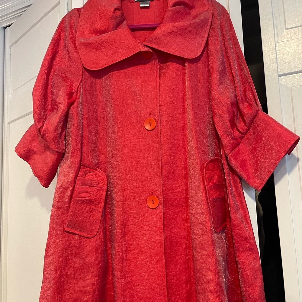 Elegant Pink/Red Women's Coat